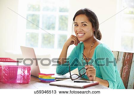 Businesswoman Working In Office At Home View Large Photo Image Stock Image - Businesswoman Working In Office At Home. Fotosearch