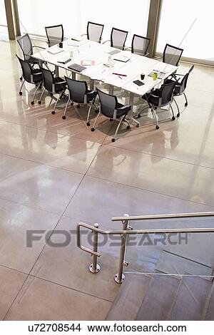 Chairs Arranged Around Empty Boardroom Table View Large Photo Image Picture - Chairs Arranged Around Empty Boardroom Table. Fotosearch