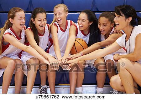 Coach Of Female High School Basketball Team Gives Team Talk View Large Photo Image Stock Image - Coach Of Female High School Basketball Team Gives Team Talk . Fotosearch