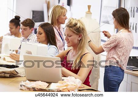 College Students Studying Fashion And Design View Large Photo Image Picture - College Students Studying Fashion And Design. Fotosearch