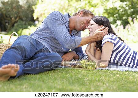 Stock Photo - Couple on romantic picnic. Fotosearch