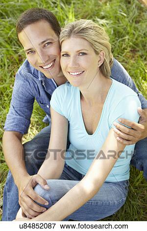 Couple outdoors View Large Photo Image Stock Photo - Couple outdoors. Fotosearch