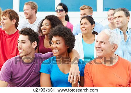 Crowd Of Spectators Watching Outdoor Sports Event View Large Photo Image Stock Image - Crowd Of Spectators Watching Outdoor Sports Event. Fotosearch