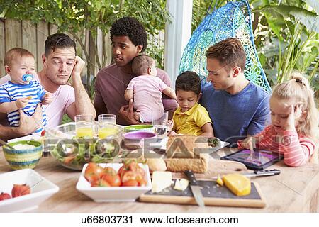 Depressed Father With Baby Talking To Friends View Large Photo Image Stock Image - Depressed Father With Baby Talking To Friends. Fotosearch