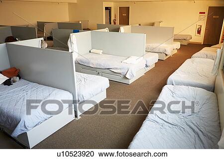 Empty Beds In Homeless Shelter View Large Photo Image Stock Image - Empty Beds In Homeless Shelter. Fotosearch