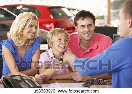 Family buying new car View Large Photo Image Stock Image - Family buying new car. Fotosearch