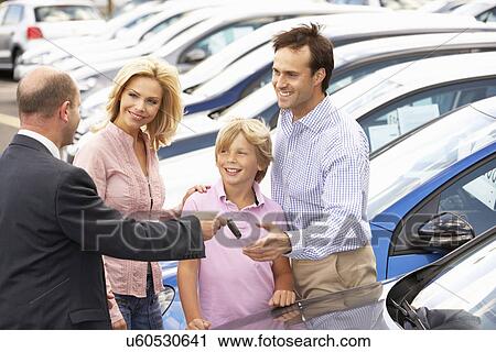 Family buying new car View Large Photo Image Stock Image - Family buying new car. Fotosearch