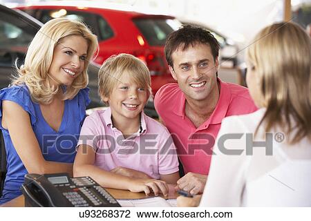 Family buying new car View Large Photo Image Stock Image - Family buying new car. Fotosearch