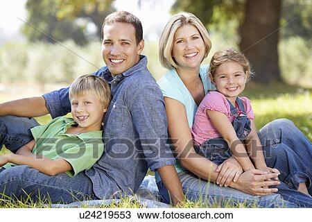 Stock Image - Family in the country. Fotosearch