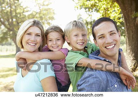 Stock Photograph - Family in the country. Fotosearch