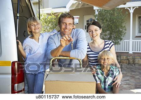 Family moving house View Large Photo Image Stock Photo - Family moving house. Fotosearch