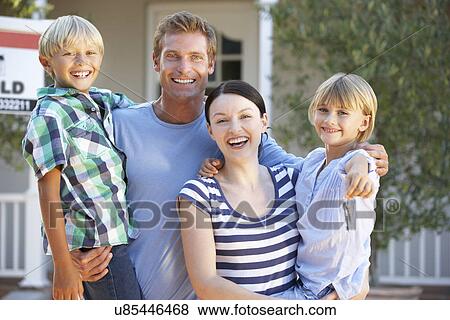 Family moving house View Large Photo Image Stock Photo - Family moving house. Fotosearch
