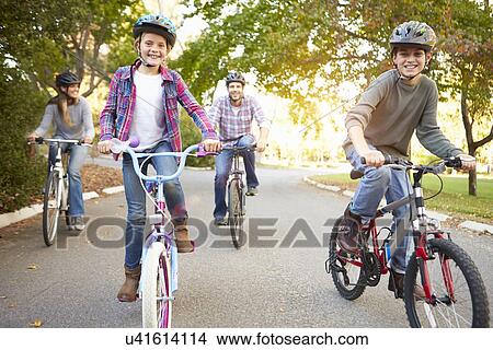 Family On Cycle Ride In Countryside View Large Photo Image Picture - Family On Cycle Ride In Countryside. Fotosearch