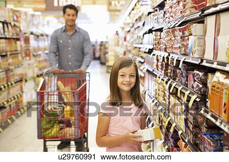 Father and duaghter shopping in supermarket View Large Photo Image Stock Image - Father and duaghter shopping in supermarket. Fotosearch