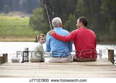 Father, son and grandfather fishing View Large Photo Image Stock Image - Father, son and grandfather fishing. Fotosearch