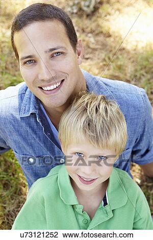 Stock Image - Father with young son. Fotosearch