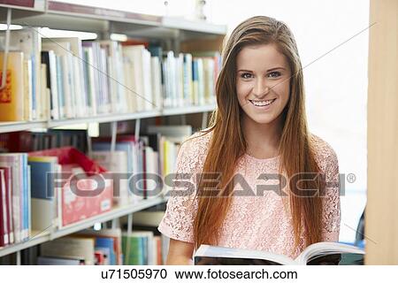Female College Student Studying In Library View Large Photo Image Stock Image - Female College Student Studying In Library. Fotosearch