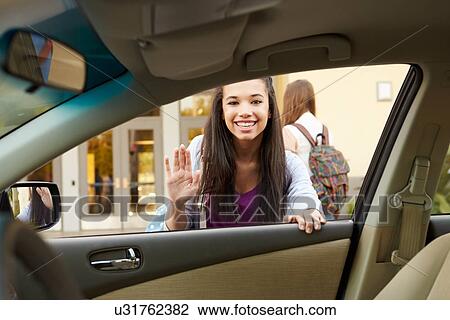 Female High School Student Being Dropped At School By Parent View Large Photo Image Stock Image - Female High School Student Being Dropped At School By Parent. Fotosearch