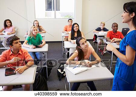 Female High School Teacher Taking Class View Large Photo Image Stock Photo - Female High School Teacher Taking Class. Fotosearch