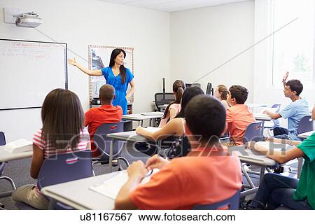 Female High School Teacher Taking Class View Large Photo Image Stock Photo - Female High School Teacher Taking Class. Fotosearch
