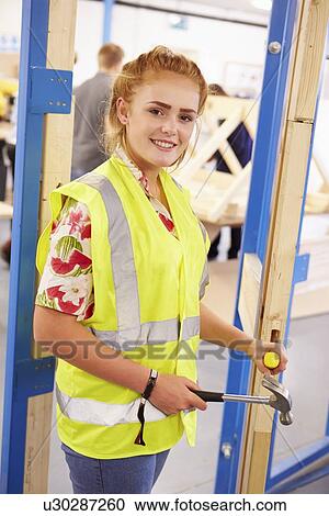 Female Student In Carpentry Class Fitting Door Lock View Large Photo Image Stock Image - Female Student In Carpentry Class Fitting Door Lock. Fotosearch