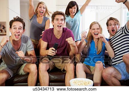 Friends Watching Sport Celebrating Goal View Large Photo Image Stock Image - Friends Watching Sport Celebrating Goal. Fotosearch