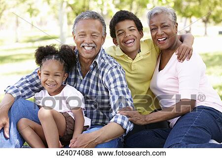 Grandparents and grandchildren in park View Large Photo Image Stock Photo - Grandparents and grandchildren in park. Fotosearch