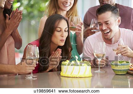 Group Of Friends Celebrating Birthday At Home View Large Photo Image Stock Image - Group Of Friends Celebrating Birthday At Home. Fotosearch
