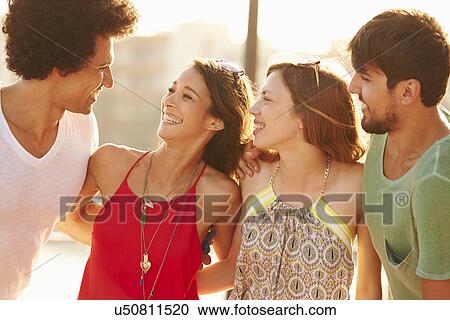 Group Of Young Friends On Summer Holiday Together View Large Photo Image Stock Image - Group Of Young Friends On Summer Holiday Together . Fotosearch