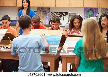 High School Art Class With Teacher View Large Photo Image Stock Image - High School Art Class With Teacher. Fotosearch
