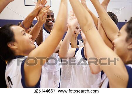 High School Sports Team Celebrating In Gym View Large Photo Image Stock Photo - High School Sports Team Celebrating In Gym . Fotosearch