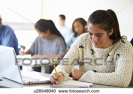 High School Students In Class Using Laptops View Large Photo Image Stock Image - High School Students In Class Using Laptops. Fotosearch