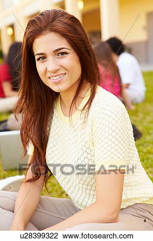 High School Students Studying Outdoors On Campus View Large Photo Image Stock Image - High School Students Studying Outdoors On Campus. Fotosearch