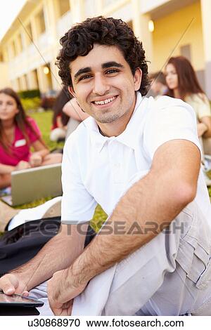 High School Students Studying Outdoors On Campus View Large Photo Image Stock Image - High School Students Studying Outdoors On Campus. Fotosearch