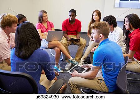 High School Students Taking Part In Group Discussion View Large Photo Image Stock Image - High School Students Taking Part In Group Discussion. Fotosearch