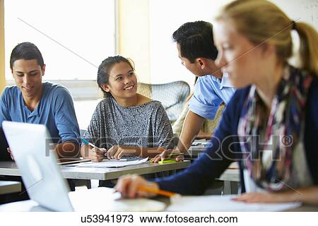 High School Students With Teacher In Class Using Laptops View Large Photo Image Stock Image - High School Students With Teacher In Class Using Laptops. Fotosearch