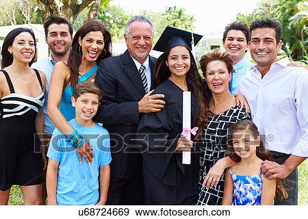 Hispanic Student And Family Celebrating Graduation View Large Photo Image Stock Photo - Hispanic Student And Family Celebrating Graduation. Fotosearch