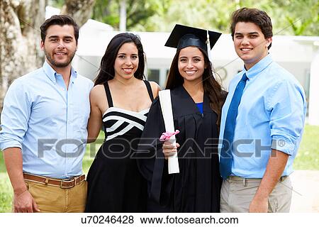 Hispanic Student And Family Celebrating Graduation View Large Photo Image Stock Photo - Hispanic Student And Family Celebrating Graduation. Fotosearch