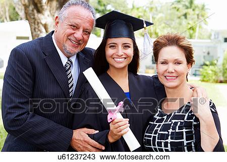 Hispanic Student And Parents Celebrate Graduation View Large Photo Image Stock Image - Hispanic Student And Parents Celebrate Graduation. Fotosearch