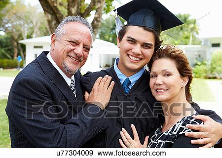 Hispanic Student And Parents Celebrate Graduation View Large Photo Image Stock Photo - Hispanic Student And Parents Celebrate Graduation. Fotosearch