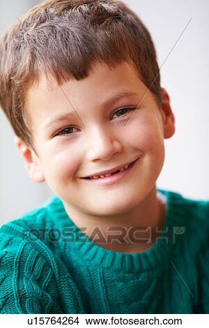 Indoor Portrait Of Boy Wearing Jumper View Large Photo Image Picture - Indoor Portrait Of Boy Wearing Jumper. Fotosearch