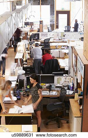 Interior Of Busy Architect's Office With Staff Working View Large Photo Image Stock Image - Interior Of Busy Architect's Office With Staff Working. Fotosearch