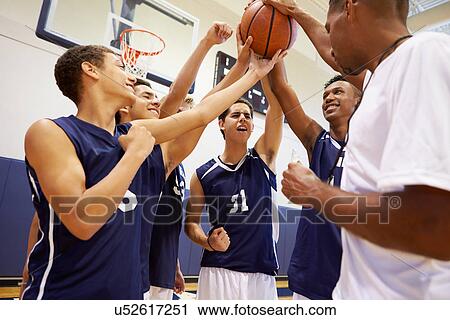 Male High School Basketball Team Having Team Talk With Coach View Large Photo Image Stock Image - Male High School Basketball Team Having Team Talk With Coach. Fotosearch