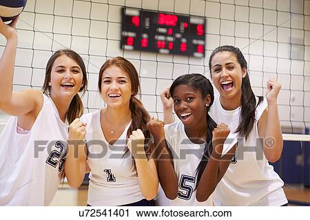 Members Of Female High School Volleyball Team View Large Photo Image Stock Image - Members Of Female High School Volleyball Team. Fotosearch