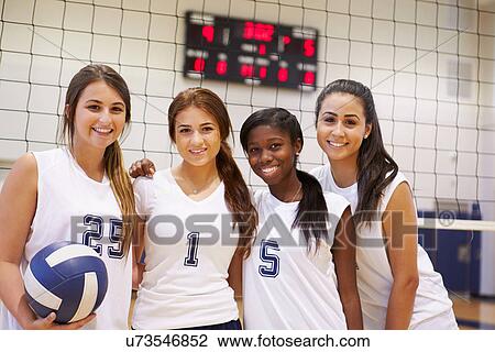 Members Of Female High School Volleyball Team View Large Photo Image Stock Image - Members Of Female High School Volleyball Team. Fotosearch