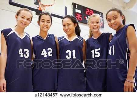 Members Of Female High School Basketball Team View Large Photo Image Stock Photo - Members Of Female High School Basketball Team. Fotosearch