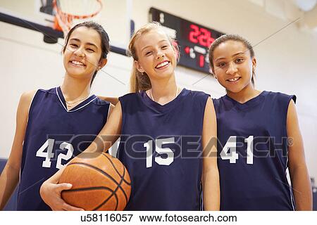 Members Of Female High School Basketball Team View Large Photo Image Stock Photo - Members Of Female High School Basketball Team. Fotosearch