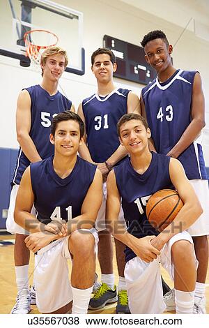 Members Of Male High School Basketball Team View Large Photo Image Stock Photo - Members Of Male High School Basketball Team. Fotosearch