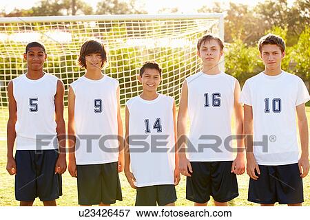 Members Of Male High School Soccer Team View Large Photo Image Stock Photo - Members Of Male High School Soccer Team. Fotosearch