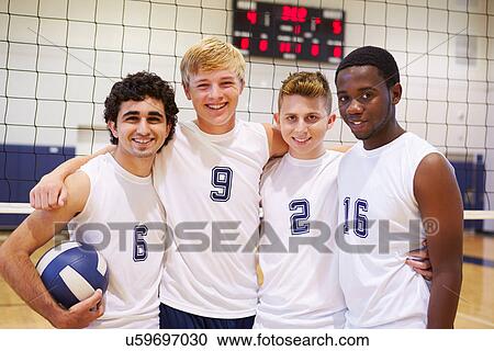 Members Of Male High School Volleyball Team View Large Photo Image Stock Image - Members Of Male High School Volleyball Team. Fotosearch